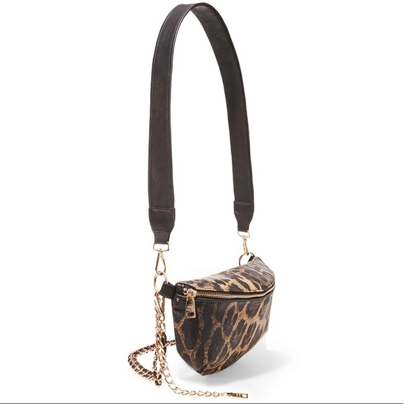 🆕STEVE MADDEN Macy Convertible Leopard Belt Bag